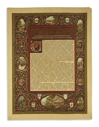 (DECLARATION OF INDEPENDENCE.) Leoni, Nestore; artist. A Declaration by the Representatives of the United States of America